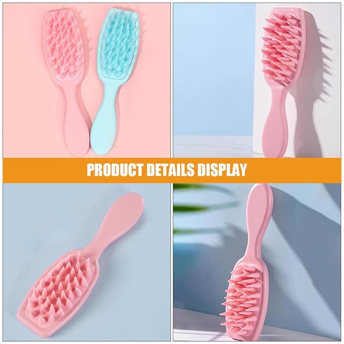 BESTonZON Pet Bath Massage Brush Dog Grooming Brush Silicone Handle Soft Bristles Puppy Bathing Supplies Hair Cleaning Comb for Dogs and Cats