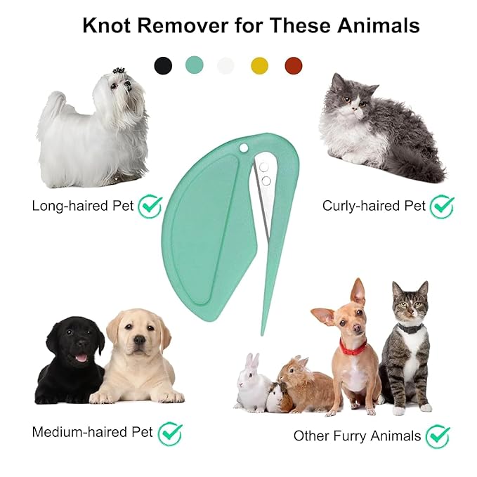 5 Pcs Pet Knotting Comb, Dematting Tool for Cats and Dogs, Pet Hair Removal Tool, Effectively Remove Knots and Tangles with Our Matt-Splitting Tool, Knot Opener for Cat Dog Grooming