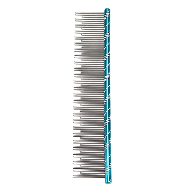 Dioche Stainless Steel Cat Comb for Gentle Grooming and Detangling – Pet Hair Removal Tool with Density Teeth for Breeds (Blue)