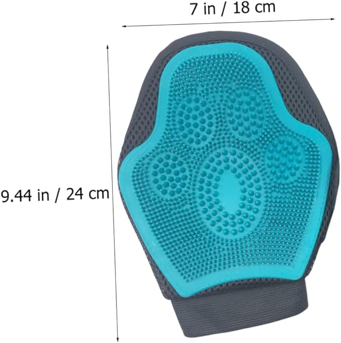 VOSAREA Double-Sided Silicone PET Massage Glove Brush for Cats and Dogs Effective Hair Remover for Bathing and Grooming for Shedding and PET Care