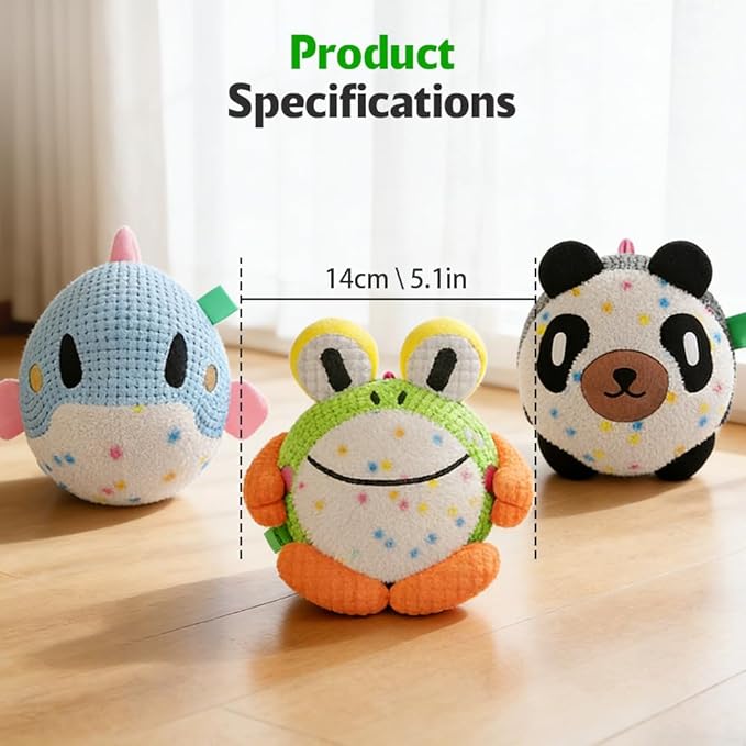 Interactive Dog Toys, Active Moving Pet Plush Toy, Random Movement and Fun Whistles, USB Charge Washable Disassemblable Plush Squeaky Dog Toy for Dogs or Cat (Frog)