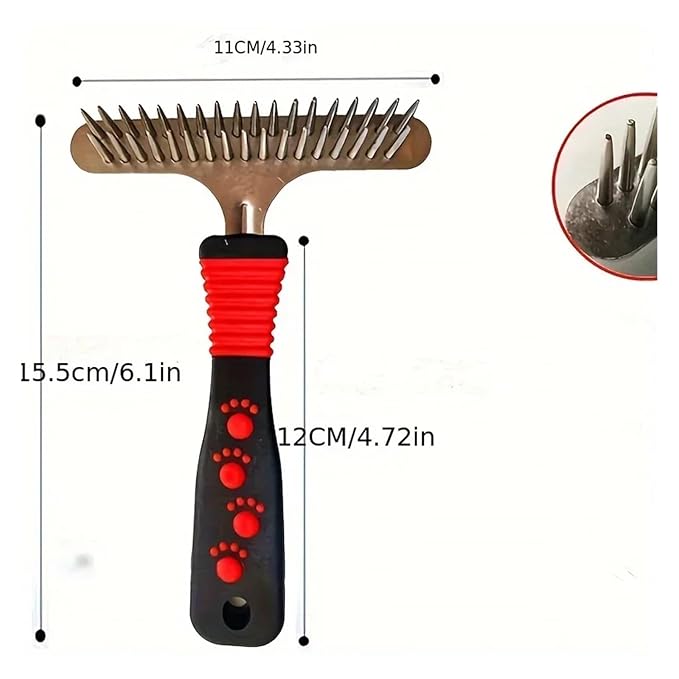 Undercoat Rake Comb, Deshedding And Dematting Knot Removal Tool For Dogs, Essential Pet Grooming Supply