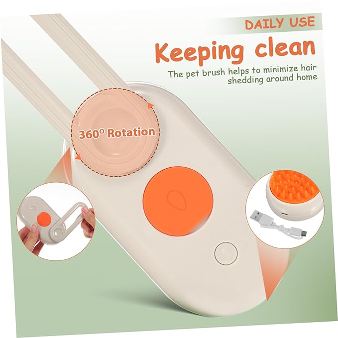 Pet Grooming Brush with Spray Long Haired Cat Dog Shedding Control Lightweight Portable Effortlessly Removes Loose Hair Versatile Grooming Tool for