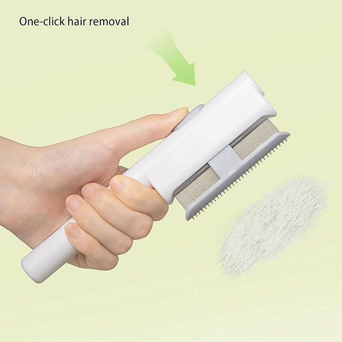 Advanced Pet Deshedding Comb with Massage Tip Quick Releases Button Cats Grooming Brush for Hair Removal Furs Detangling Cats Grooming Tool
