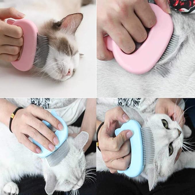 Relaxing Cat’s Comb Massager, Cat Brush with Extra Soft Silicone Pins – Grooming & Shedding Massage Brush for Short & Long Hair -Promote Blood Circulation (Green)