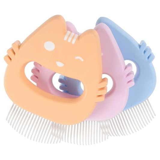 3pcs Pet Grooming Brush Set with Silicone Handle, Wear-resistant Cat and Dog Hair Comb for Shedding and Massage, Portable Household Pet Hair Brush for Cats and Puppies