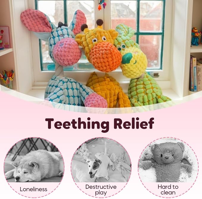 Indestructible Dog Toy, 2026 New Dog Plush Toys for Aggressive Chewers, Squeaky Chew Toy for Small, Medium and Large Dogs (Blue)