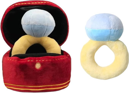 Squeaky Stuffed Engagement Rings Shape Dog Chew Toy Soft Massage Supplies Pet Plush Rings Molar Pet Supplies Dog Toy for Large Breed Indestructible