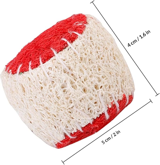 2pcs Natural Loofah Pet Chew Tennis Balls for Dogs Sturdy Puppy Training Supplies Interactive Outdoor Play Random Color