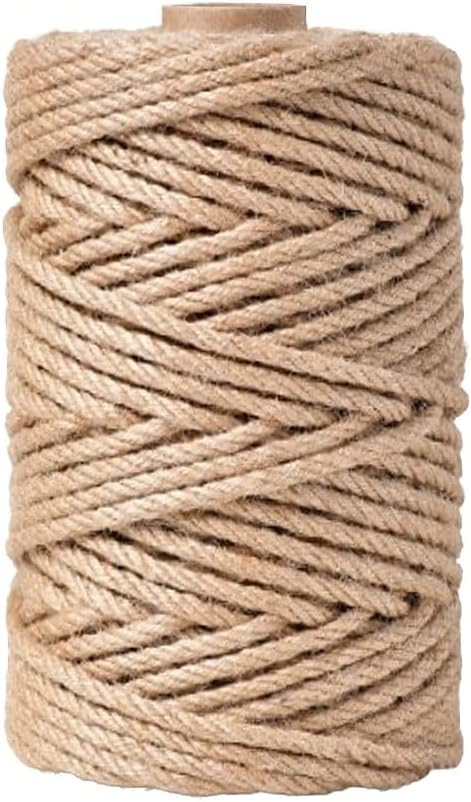 Natural Sisal Rope for Replacing and Repairing Cat Scratching Post Tree Tower, 1/4 inch (6mm) Diameter 164FT Sisal Rope for Replacement and Repairing or DIY Scratcher