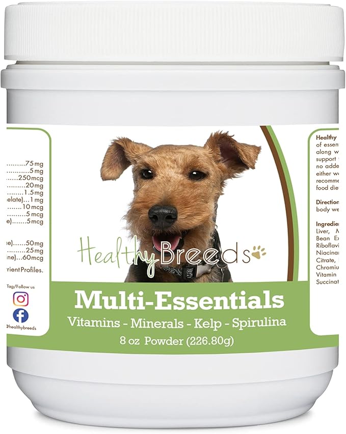 Healthy Breeds Welsh Terrier Multi-Essentials Powder for Dogs - an Ideal Supplement of Vitamins, Minerals & Antioxidants for Your Dog - 8 oz