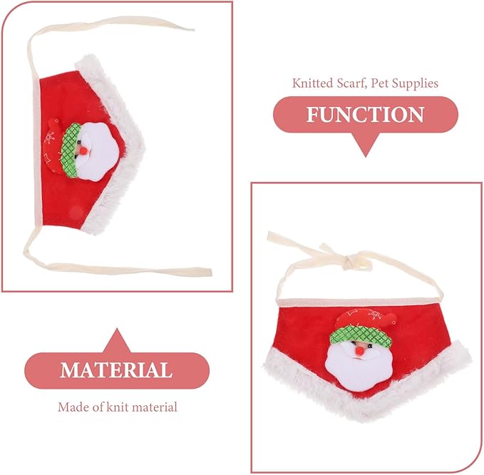 BESTonZON Christmas Dog Bandana Red Knitted Scarf S Size Holiday Pet Neck Decor Puppy and Cat Christmas Outfit Pet Supplies