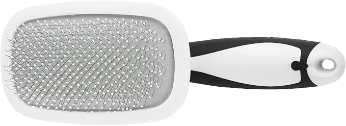 ZJchao Self Cleaning Hair Brush, 360 Degree Rotatable Cat Slicker Comb Cat Brush Dog for Shedding Pet Grooming with Stainless Steel Needle for Kitten Massage Removes Loose Fur (White)