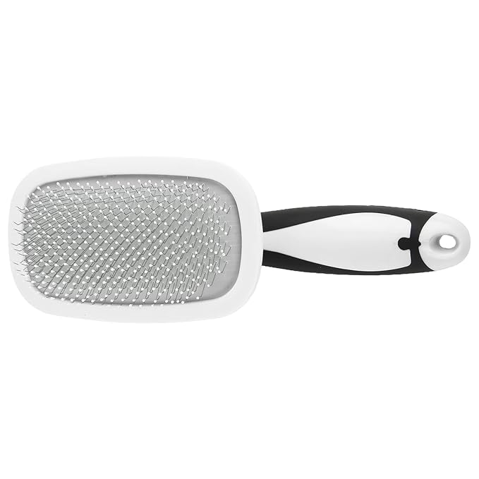 Self Cleaning Hair Brush, 360 Degree Rotatable Cat Slicker Comb Pet Grooming Brush with Stainless Steel Needle Dog For Shedding Cat For Kitten Massage Removes Loose Fur (White)