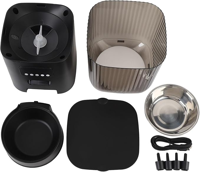 Automatic Cat Feeder,Timed Feeding Button Control Automatic Cat Food Dispenser Auto Pet Feeder with Stainless Steel Bowl for Dog Pet Indoor (Single Bowl)
