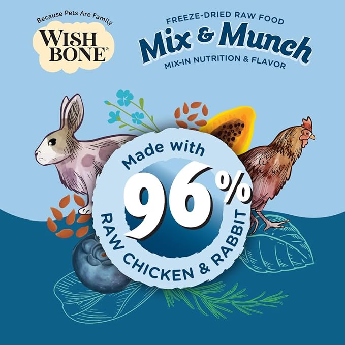 Wishbone Mix & Munch Raw Freeze-Dried Grain-Free Chicken and Rabbit for Dogs 350g