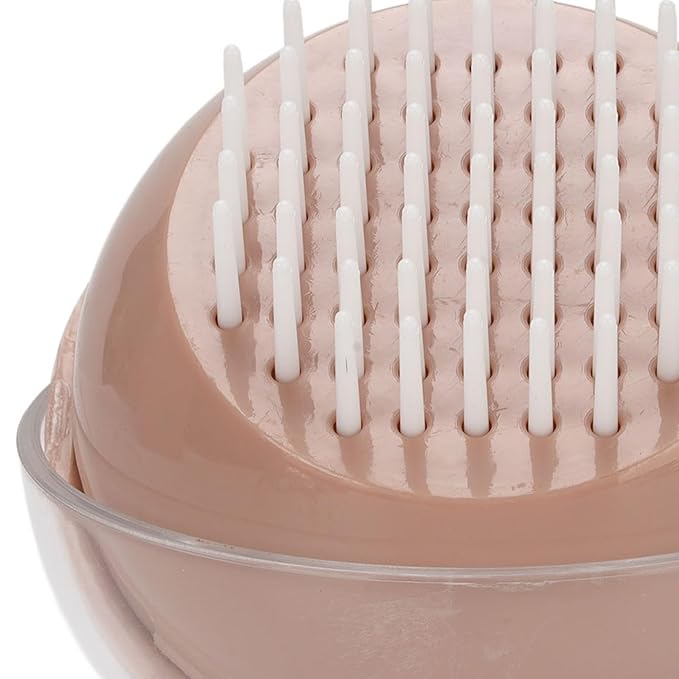 Pet Massage Brush, Comfortable Grip and Efficient Design Gentle Remove Loose Hair Pet Grooming Cleanup Comb for Short Haired Dogs and Cats(Gray) (Rose)