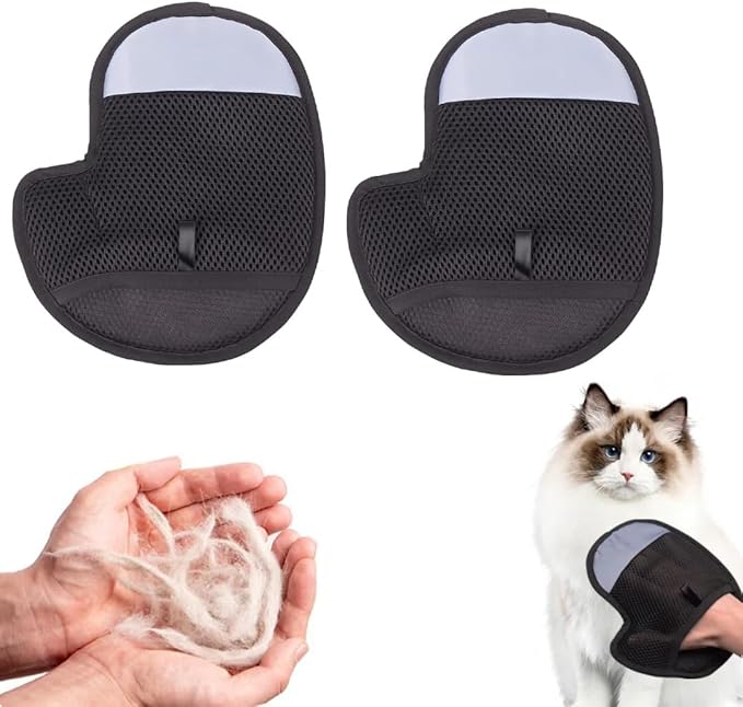 Pet Hair Removal Glove,Electrostatic Pet Grooming Gloves for Cats & Dogs,2025 New Upgrade Efficient Cat Gloves for Grooming,Cat Grooming Gloves for Hair Removal,Reusable Pet Hair Remover Glove (2PC)