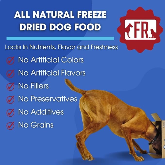 Freeze-Dried Raw Dog Food – Duck and Beef – High Protein, Grain-Free, No Fillers or Additives, Meal Mixer or Topper, Supports Healthy Digestion, Joints, and Coat – 1.55 lb