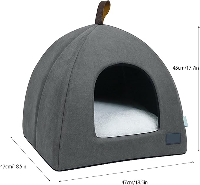 Portable Foldable Pet Tent Cave Bed with Mat, Large Indoor Cat House, Breathable Kitten Dog Sleeping Shelter
