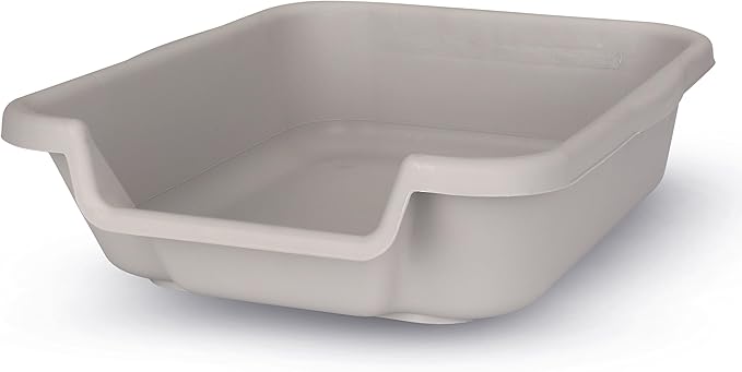 Small Gray Litter Box, Durable & Pet Safe, Open Top Entry, Comfortable for Dogs up to 6 lbs