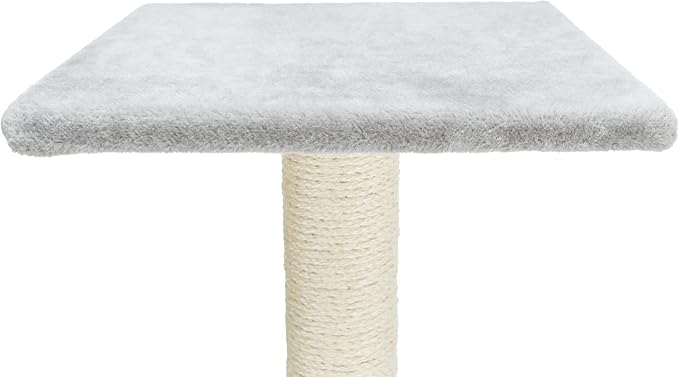 TRIXIE Espejo Cat Scratching Post 27.2 Inch - Cat Scratcher with Soft Fabric Covering Base and Durable Sisal Rope - with Resting Platform - Gray