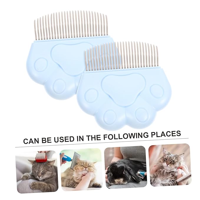 2pcs Cat Grooming Combs Deshedding Brush for Indoor Cats Pet Hair Remover Stainless Steel Bristle Pet Comb Accessories