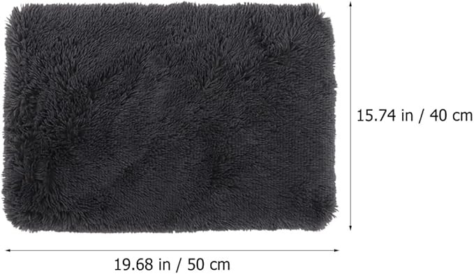 Plush Dog Bed Mat with Deep Sleep Cushion, Washable Pet Sofa Mat for Dogs and Cats, Medium 50x40x5cm, Dark Gray Comfortable Nest Pad for Puppy and Pet Supplies