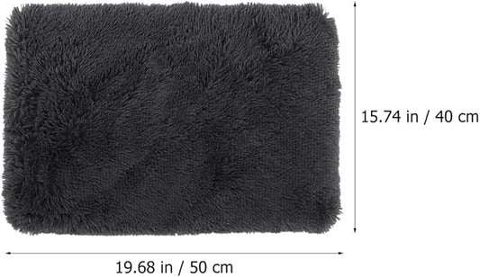 Plush Dog Bed Mat with Deep Sleep Cushion, Washable Pet Sofa Mat for Dogs and Cats, Medium 50x40x5cm, Dark Gray Comfortable Nest Pad for Puppy and Pet Supplies