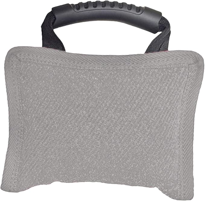 Baoblaze Dog Bite Pillow Tough Tug Toy Practical Portable Outdoor Pet Supplies for Small and Medium Sized Dogs Biting Pad with Handle, Gray
