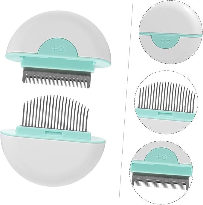 BESPORTBLE Cat Hair Removal Comb for Shedding and Grooming Lightweight Massage Brush for Long and Haired Cats Pet Cleaning Tool Mint Green