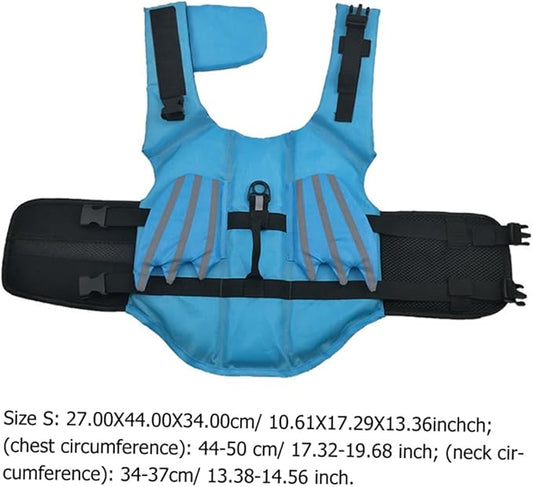 Luxshiny Reflective Blue Canine Safety Jacket Small, Breathable Professional Pet Preserver Vest for Swimming and Outdoor Safety, Portable Puppy Accessory Pet Supply