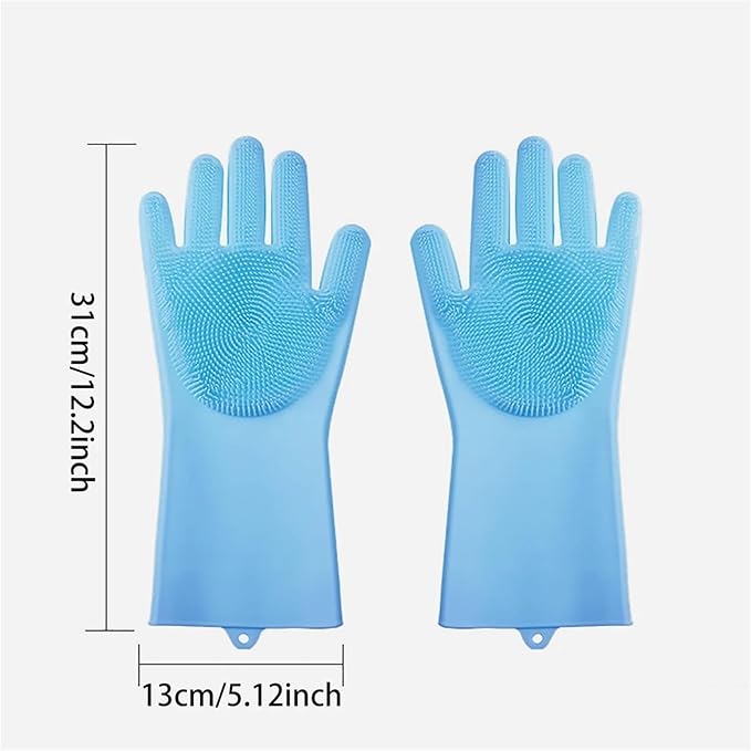 Pet Grooming Gloves for Dogs and Cats - Silicone Bathing Scrubber & Hair Removal Glove for Easy Cleaning(Green)
