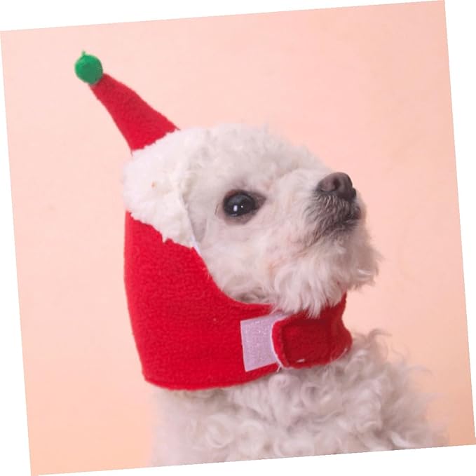 Pet Winter Hat and Scarf Set for Dogs and Cats, Thermal Cotton Headdress Supplies with Warm Head Cover, Christmas Photo Prop Costume for Puppies and Small Pets