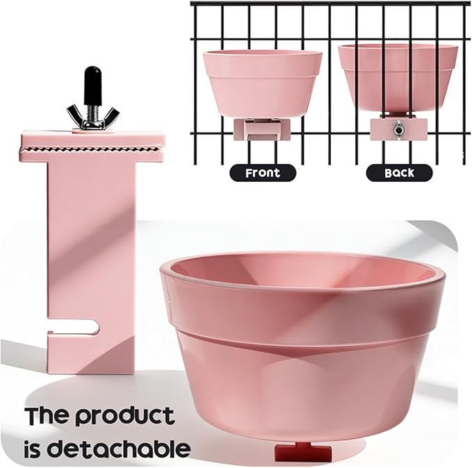 Dog Crate Water Bowl, Removable Detachable Puppy Feeder, 13.5x7cm, Indoor Outdoor Feeding Container, Small Dog Food Holder, Easy Clean Design, Stable Pet Supply, for Home, Yard, Apartment