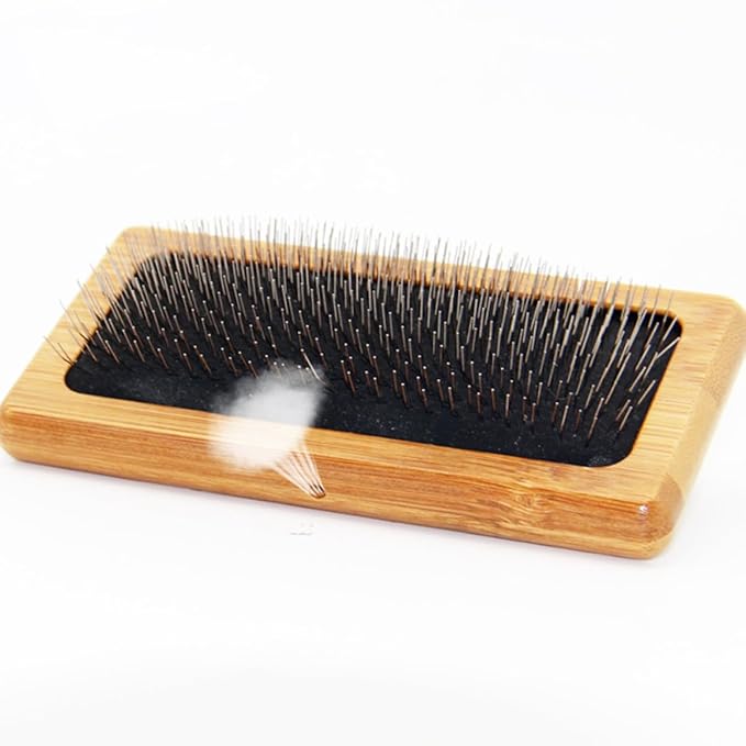 Toyvian Wooden Pet Grooming Comb with Airbag Cushion, and Wood Material, Large 15.2×12cm Detangling Tool for Dog and Cat Hair Cleaning and Shedding Removal