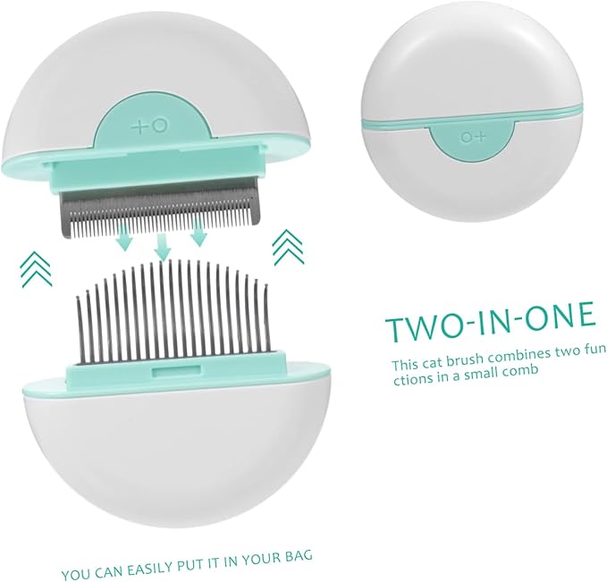balacoo Cat Grooming Comb for Hair Removal and Cleaning Massage Tool for Loose Fur and Tangles Portable Design Mint Green for Daily Pet Grooming