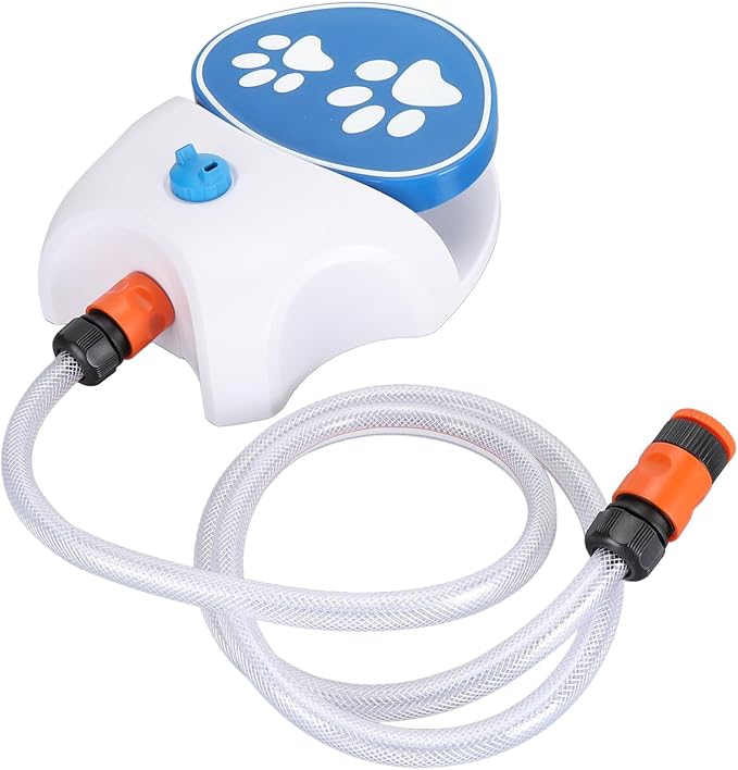 Zunate Activated Dog Water Fountain, Outdoor Step On Pet Sprinkler Drinking Feeder with Hose for Hydration and Easy Access to Clean Water Supply