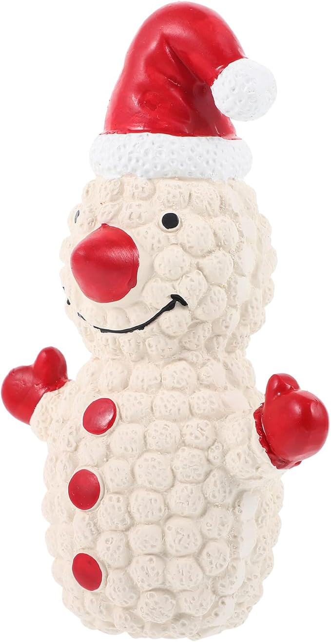 Christmas Latex Dog Squeaky Interactive Chew Snowman Shape White Soft Plaything for Puppies and Dogs Holiday Pet Supplies