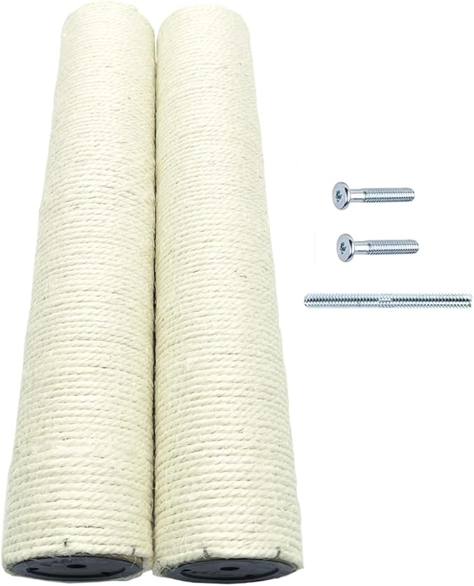SHENGOCASE 2-Pack 17.7" L, Ø 2.75" Cat Tree Tower Accessories Replacement Post with M8 Bolt, DIY Cat Scratching Post Replacement Part Pole