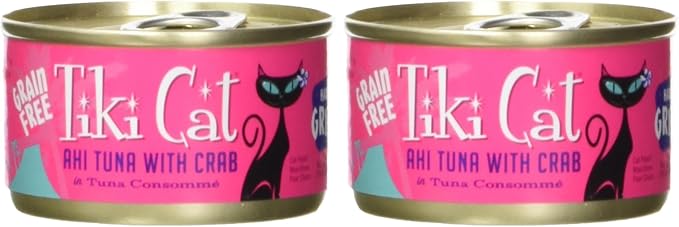 Tiki Cat & Tiki Dog 12/2.8 Oz Grill Ahi Tuna Crab-Hana Cat Food, One Size (Pack of 2)