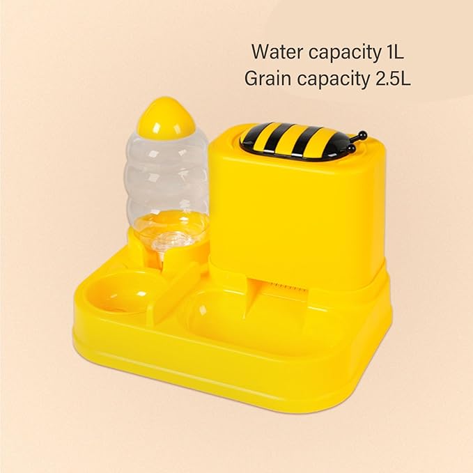 Cat Gravity Feeder and Water Dispenser - 2 in 1 Automatic Pet Feeder and Water Dispenser - Large Capacity Dry Wet Separation Cat Food Dispenser - Easy Clean for Small Dog Puppy Cat