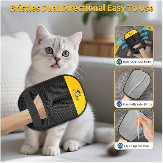 Pet Hair Removal Glove for Dogs & Cats, Newly Upgraded Reusable Electrostatic Pet Hair Glove, Pet Hair Remover Tool for Clothing, Couch, Bed, Carpet, Car Seat