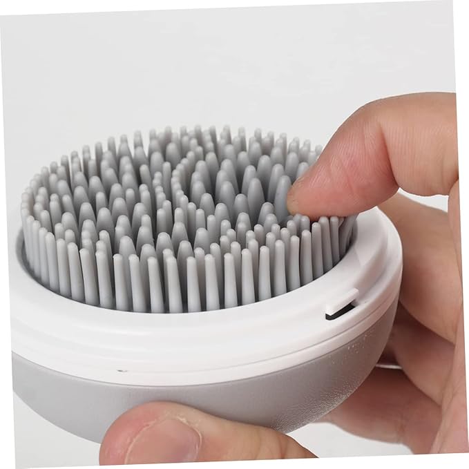 Happyyami Multifunctional Pet Grooming Comb Grey Bathing and Massage Tool for Dogs and Cats Easy Hair Removal and Detangling Comb Skin-friendly Cleaning Brush for Shedding and Dander