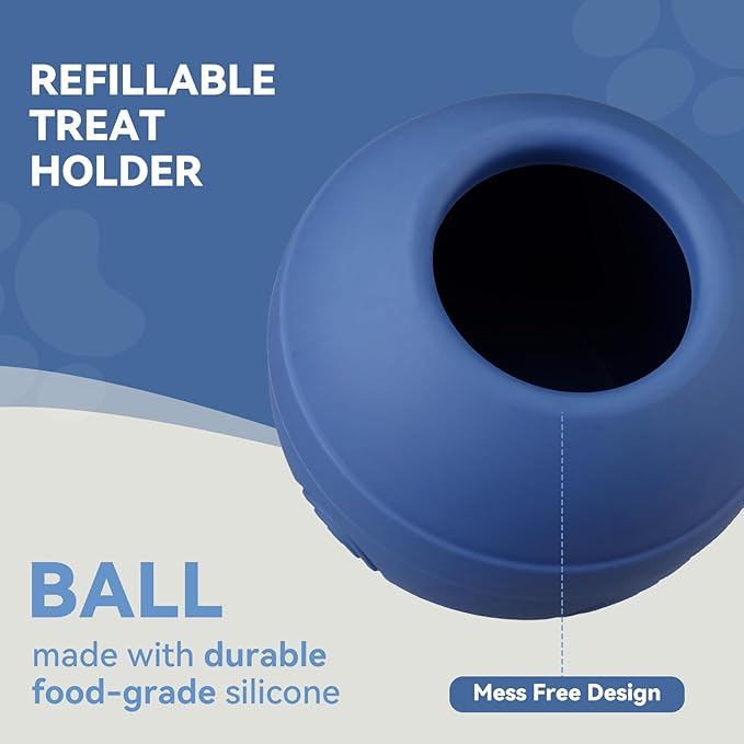 Long-Lasting Interactive Dog Lick Toy, Stuffable Dog Enrichment to Keep Dogs Busy, Wobbly Treat Dispensing Freezable Chew Toys, Food-Grade Safe (Dark Blue,S)