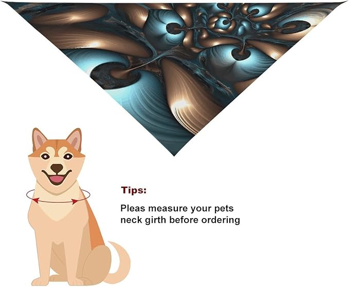 Dog Bandana Spring Pet Scarf Adjustable Triangle Abstract Blue Brown Printing Dog Bib Washable Polyester Puppy Bandana for Small Medium Large Dogs Cat Birthday Party Supplies