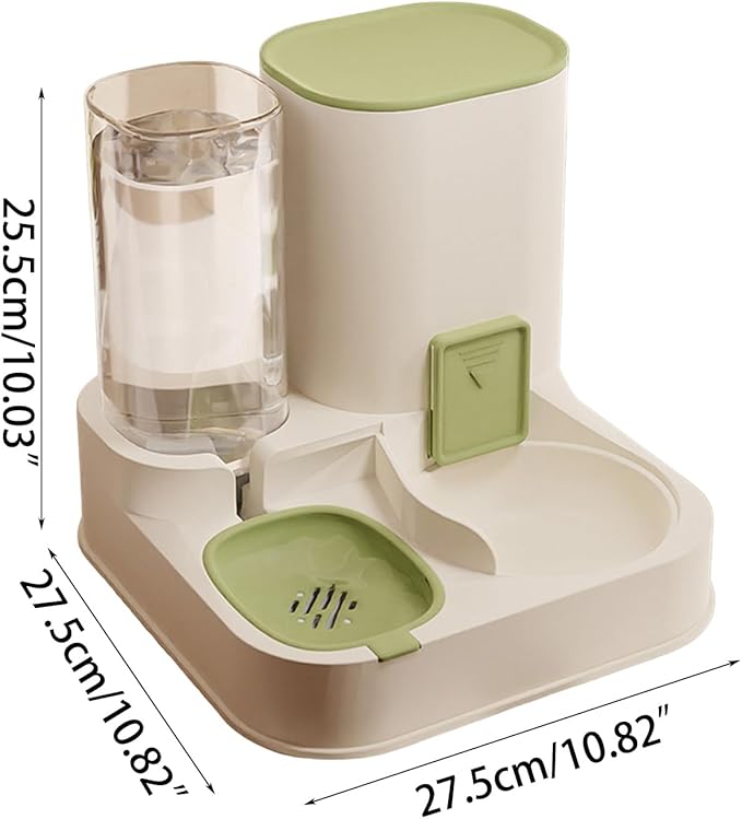 Cats Feeders and Water Dispenser 2 in 1 Pet Automatic Water Dispenser Pet Food Storage for Small Dog Puppy Cats