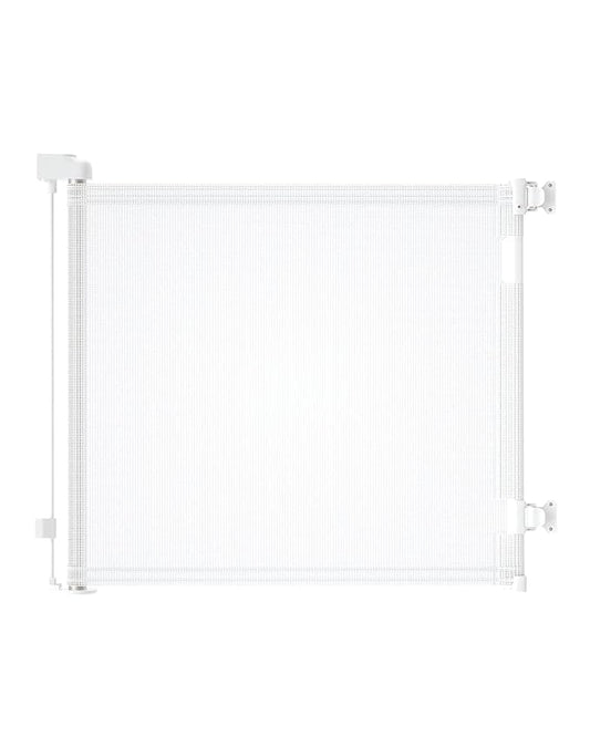 Retractable Baby Gate for Doorways and Stairs, Mesh Safety Gate for Pet, Indoor & Outdoor Use, One-Hand Operation, Easy Installation, 33.6" Tall, Expands to 55" Wide（White,33.6"x55")
