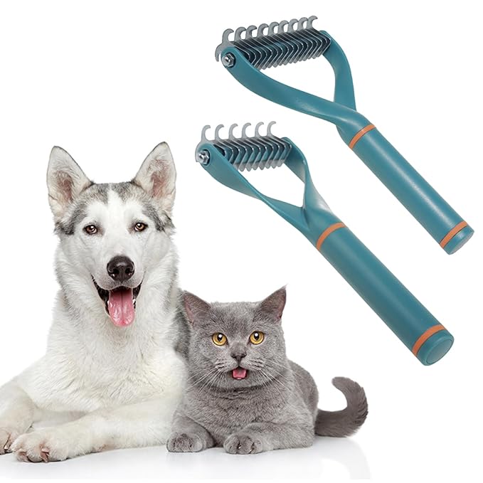 Pet Hair Comb Gentle Deshedding Ergonomic Handle Cats Grooming Supplies for Owners Metal Large Pet Grooming Tool