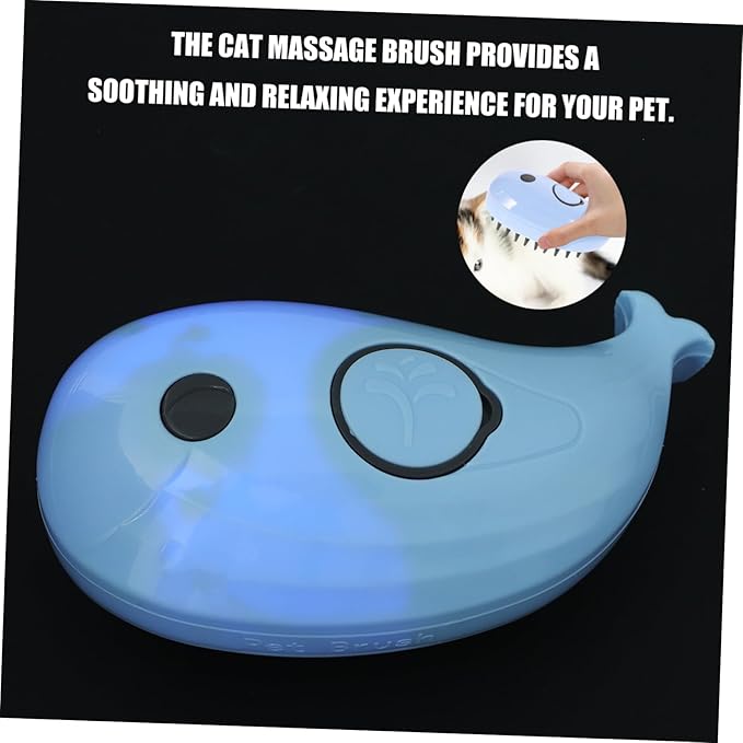 Self-cleaning Cat Steam Brush for Grooming Massage Multifunctional Pet Hair Remover Efficient Deshedding Tool for Types Blue